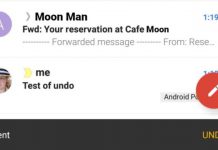 Android版Gmailは電子メールの送信取消機能を搭載