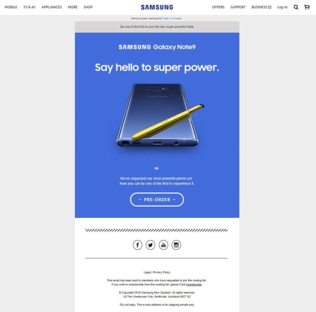 おっと、Samsung社、自社のウェブサイトでGalaxy 9をリーク